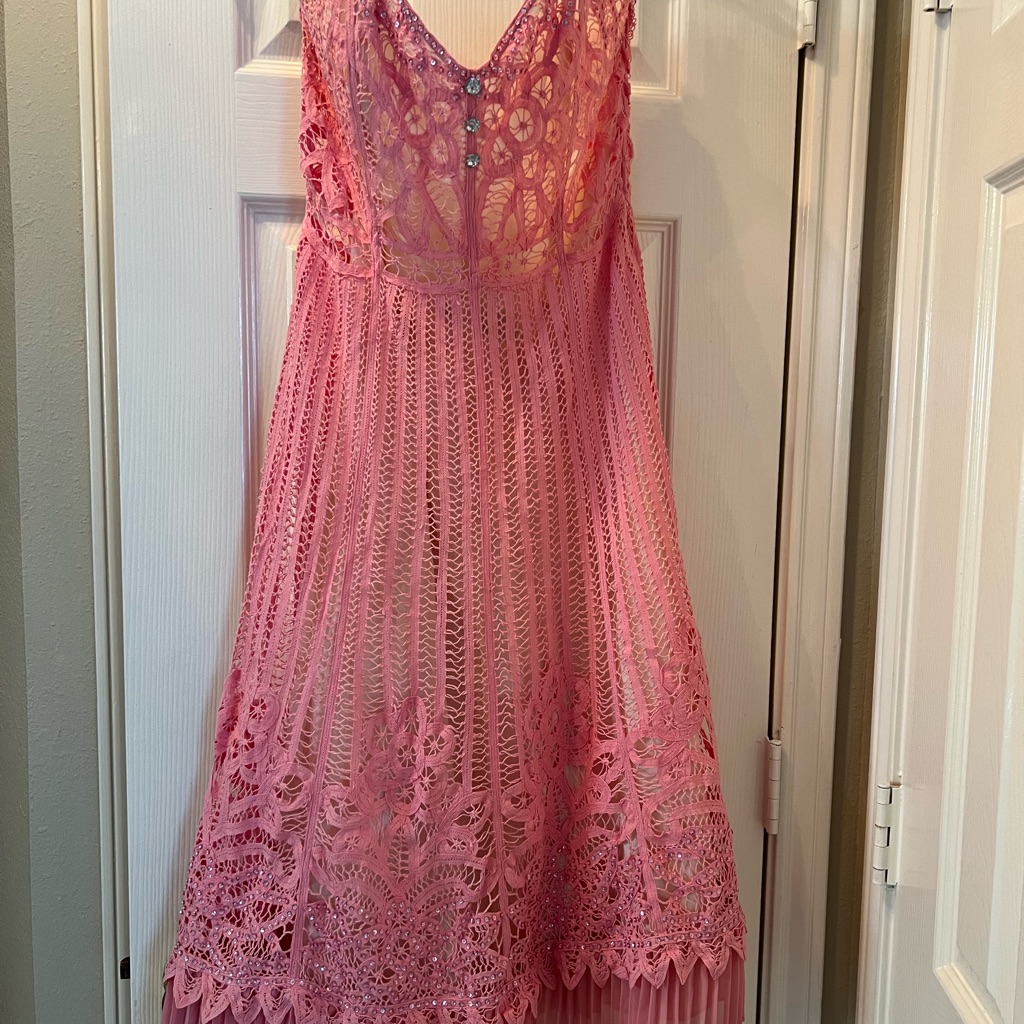 Betsey Johnson Strapless Blush Pink Satin Dress